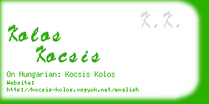 kolos kocsis business card